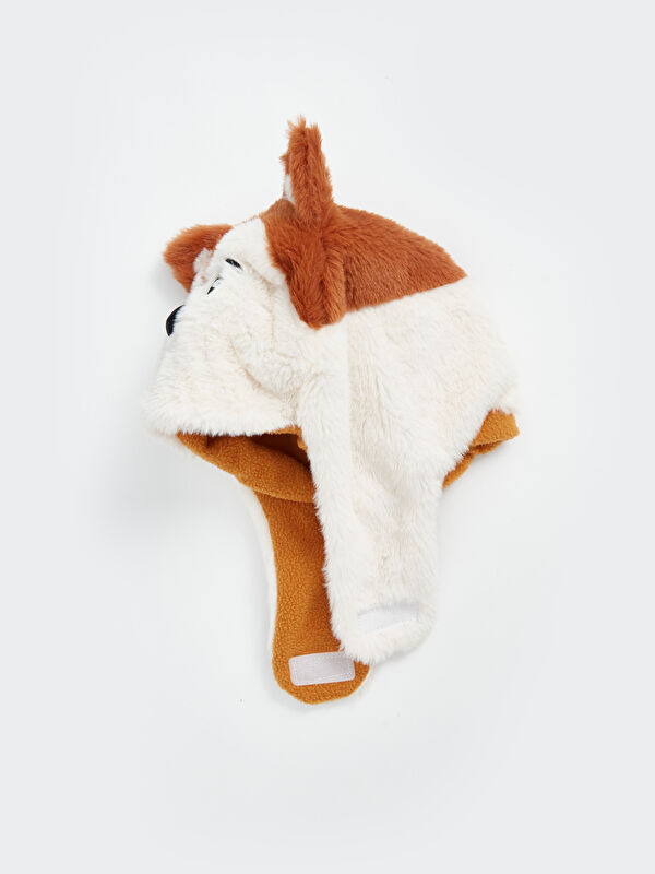 3D Appliqued Plush Boys' Snow Hat -W49602Z4-T9A - LC Waikiki