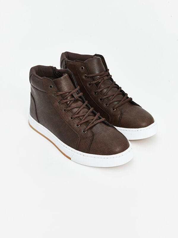 Bilek Boy Deri Görünümlü Erkek Spor Ayakkabı - Görsel 5