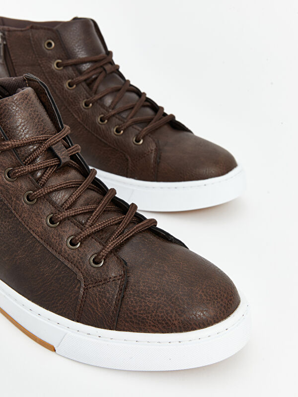 Bilek Boy Deri Görünümlü Erkek Spor Ayakkabı - Görsel 7