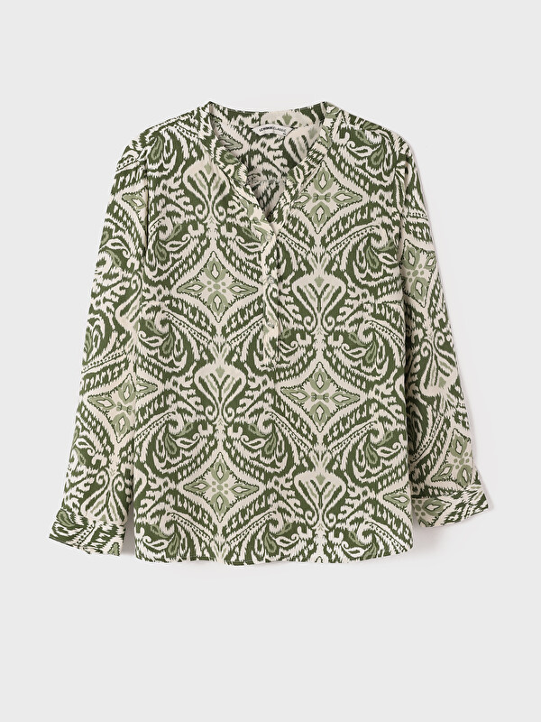 LCWAIKIKI Classic Notch Neck Patterned Women's Blouse