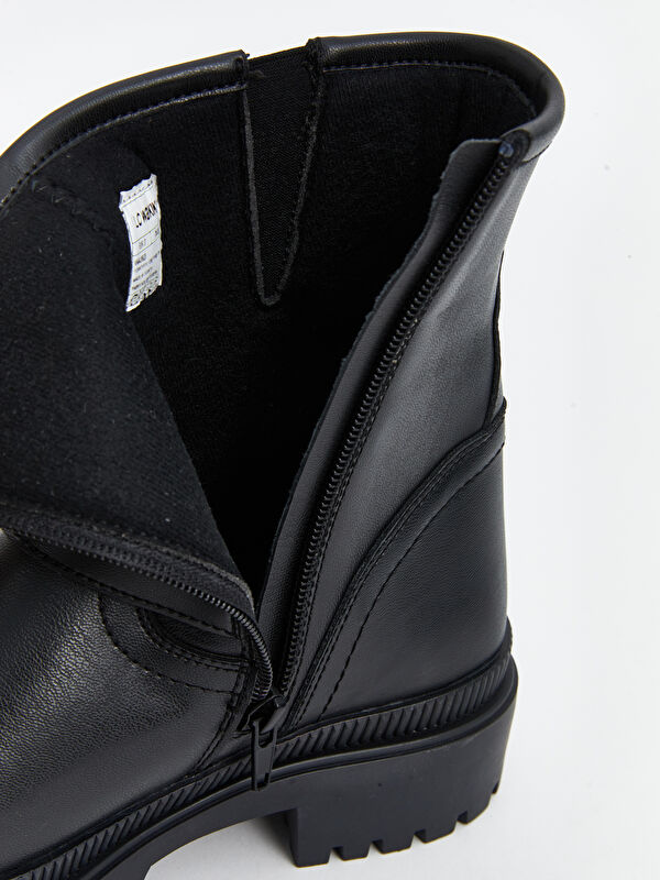 Fermaurlı Deri Görünümlü Kadın Bot - Görsel 8