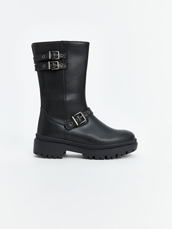 Çift Tokalı Kadın Deri Bot - Görsel 3