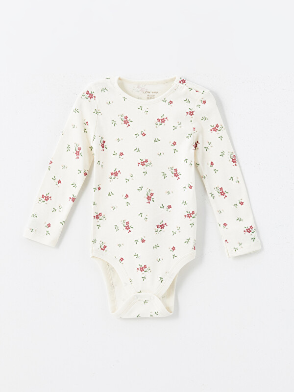 LCW baby Bisiklet Yaka Kız Bebek Çıtçıtlı Body