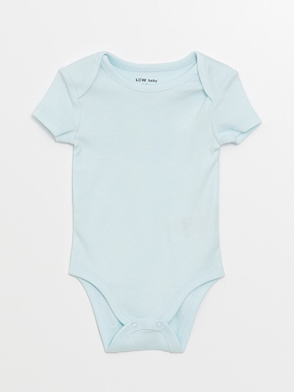 LCW baby Bisiklet Yaka Erkek Bebek Çıtçıtlı Body