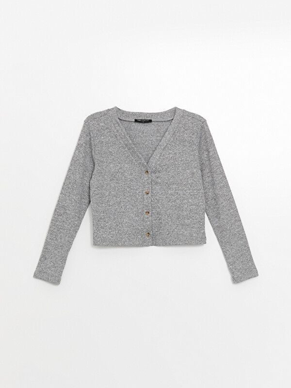 LCW Comfort V Yaka Crop Kadın Hırka