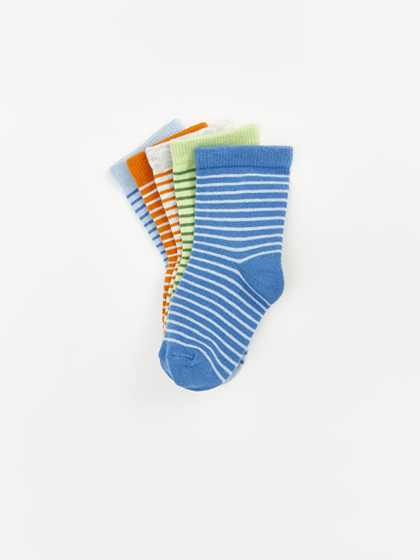 LCW baby Striped Baby Boys' Ankle Socks 5 Pack