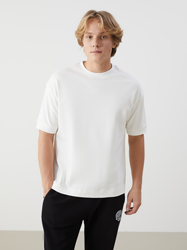 XSIDE T-shirt à Manches Courtes pour Hommes avec Col Rond