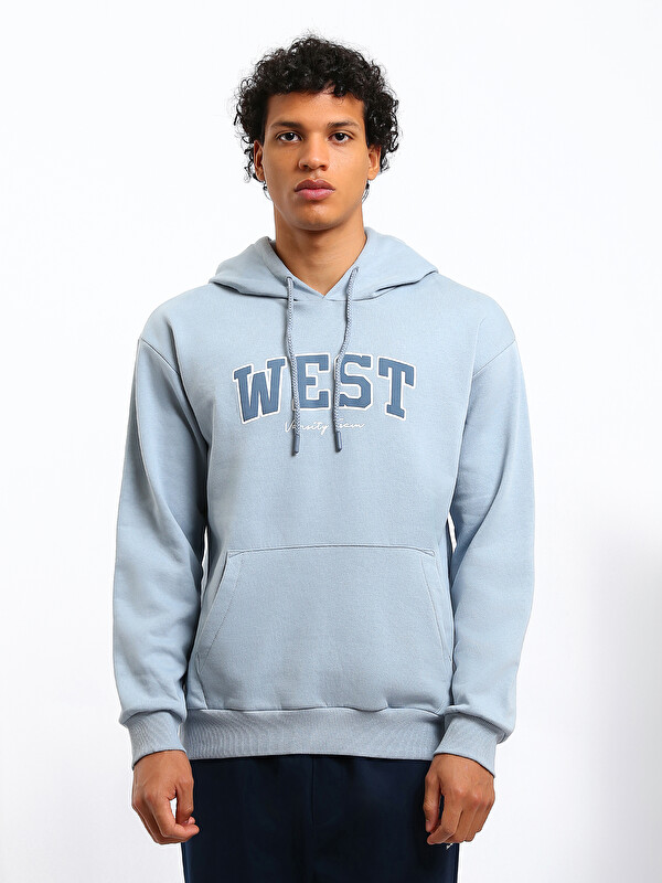 XSIDE Hooded Long Sleeve Printed Men's Sweatshirt