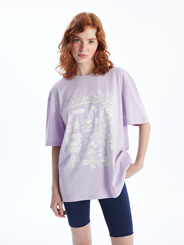 LCW Vision Crew Neck Printed Short Sleeve Women's T-Shirt