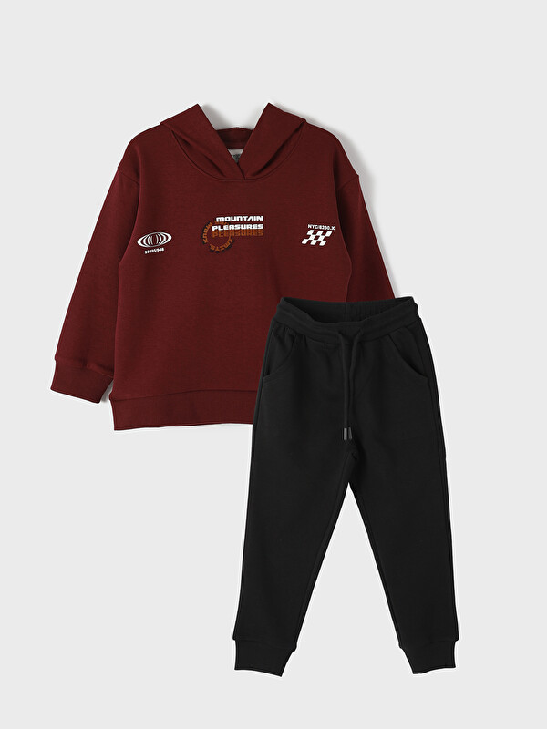 LCW Kids Printed Long Sleeve Boys' Hoodie and Sweatpants