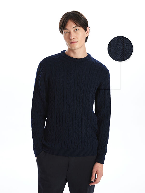 SOUTHBLUE Crew Neck Long Sleeve Men's Tricot Sweater