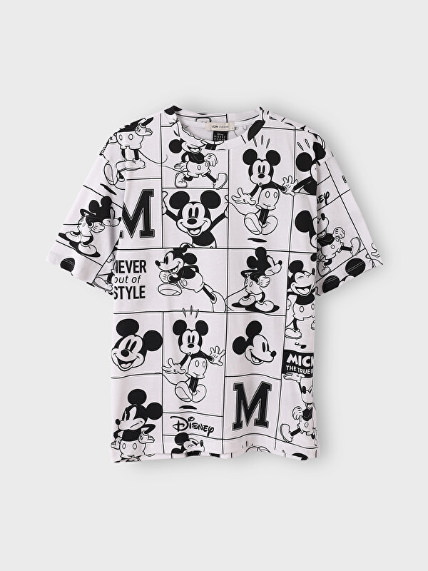LCW Vision Crew Neck Mickey Mouse Printed Short Sleeve Women's T-Shirt