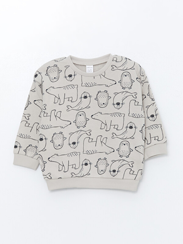 LCW baby Bisiklet Yaka Erkek Bebek Sweatshirt