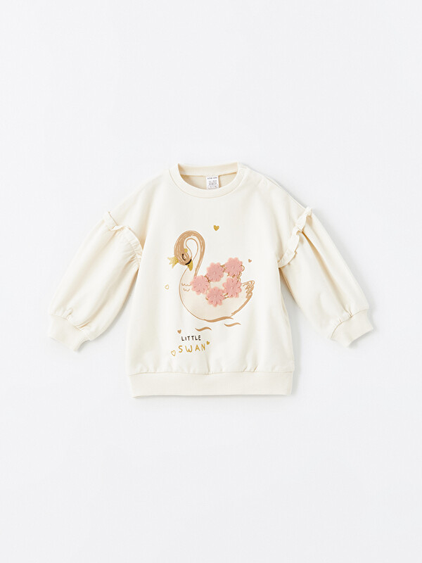 LCW baby Kız Bebek İşlemeli Sweatshirt
