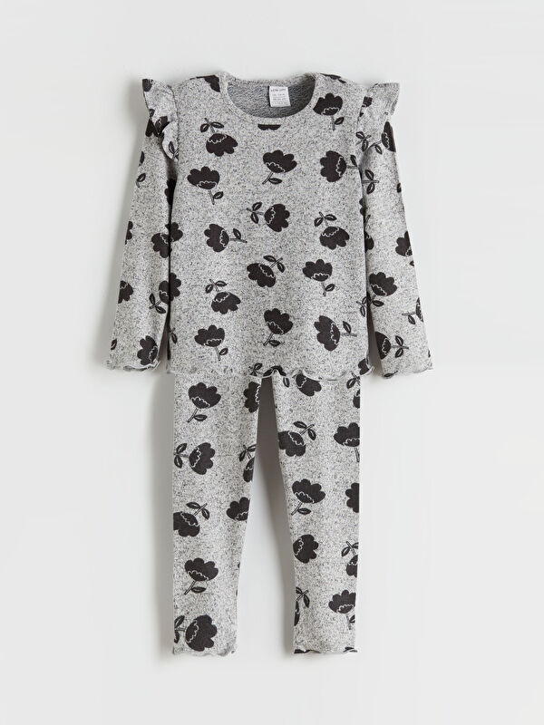 LCW baby Crew Neck Floral Baby Girls' T-Shirt and Tights 2 Pack Set