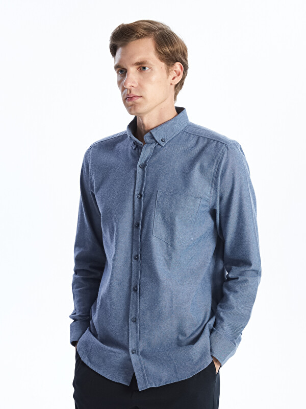 LCWAIKIKI Classic Regular Fit Uzun Kollu Gabardin Erkek Gömlek