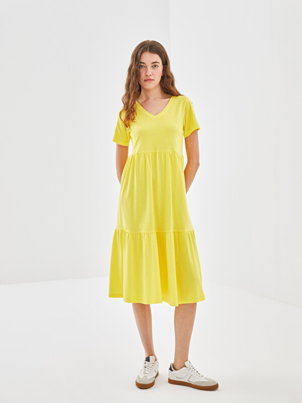 LCW Vision V Neck Women's Dress