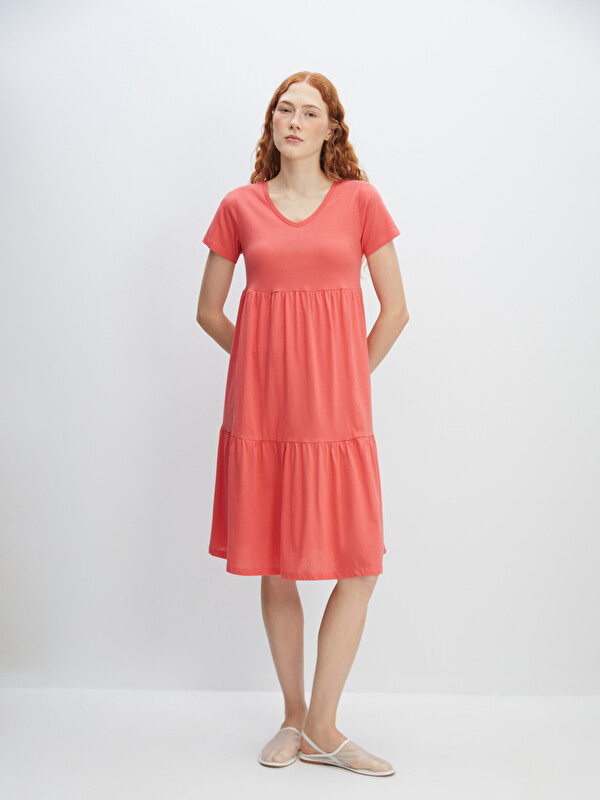 LCW Vision V Neck Women's Dress