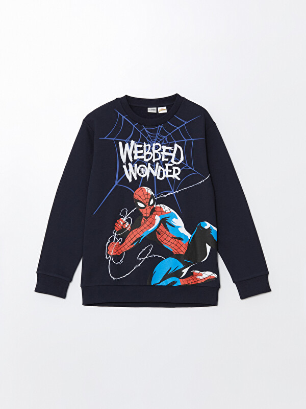 LCW Kids Hanorac băieți cu guler rotund imprimat Spider-Man