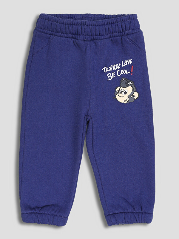 LCW Kids Elastic Waistband Nostalgic Monkey Printed Boys' Jogger Sweatpants