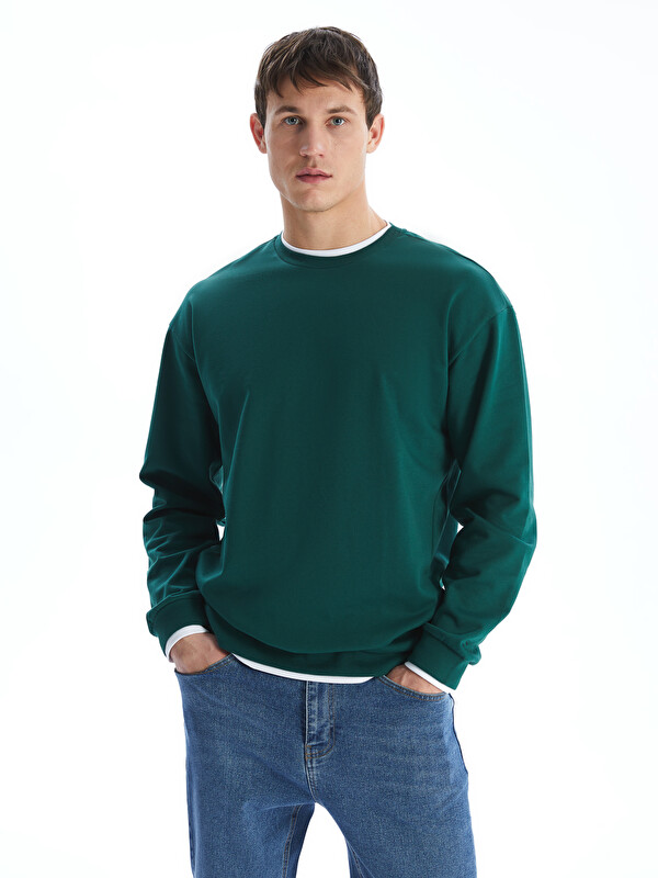 LCW Vision Crew Neck Long Sleeve Printed Men's Sweatshirt