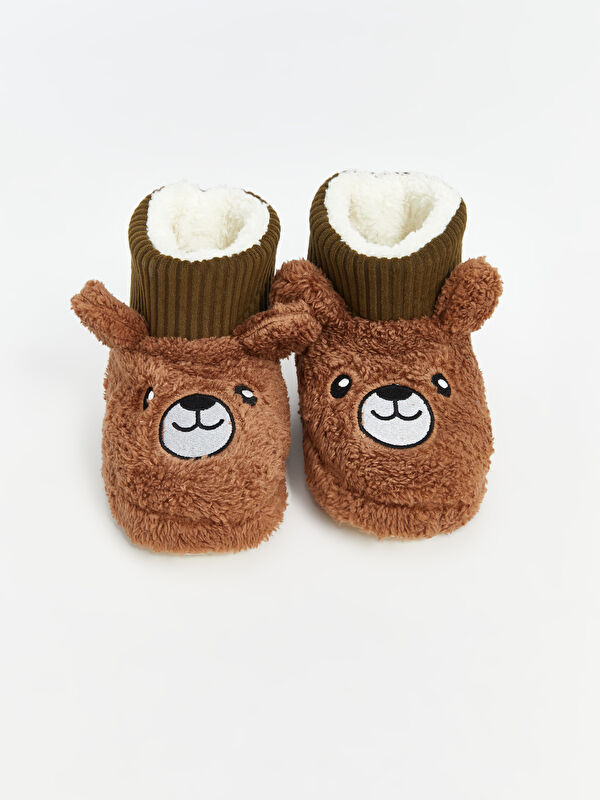 Ayıcık Nakışlı Erkek Bebek Ev Botu - Görsel 4