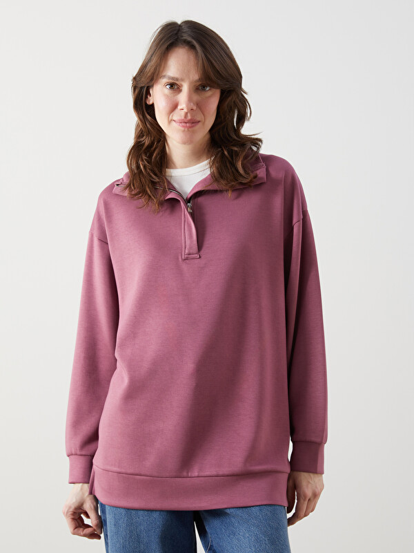 LCWAIKIKI Classic Sweatshirt à Col Cheminée pour Femmes