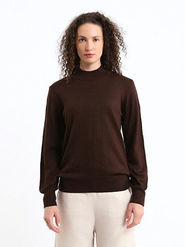 LCWAIKIKI Classic Pull-over en Tricot à Col Cheminée pour Femmes
