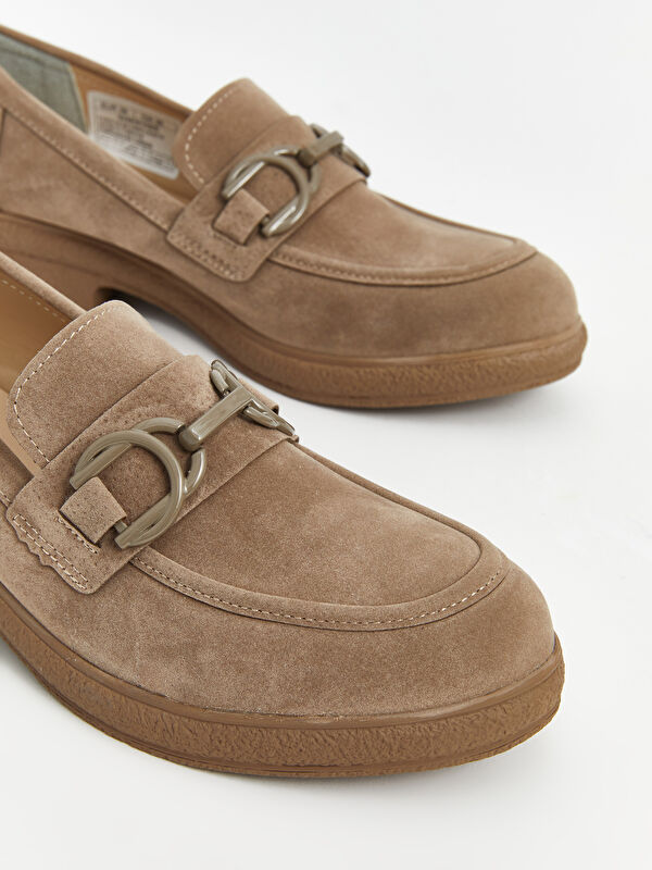 Süet Görünümlü Kadın Loafer Ayakkabı - Görsel 4