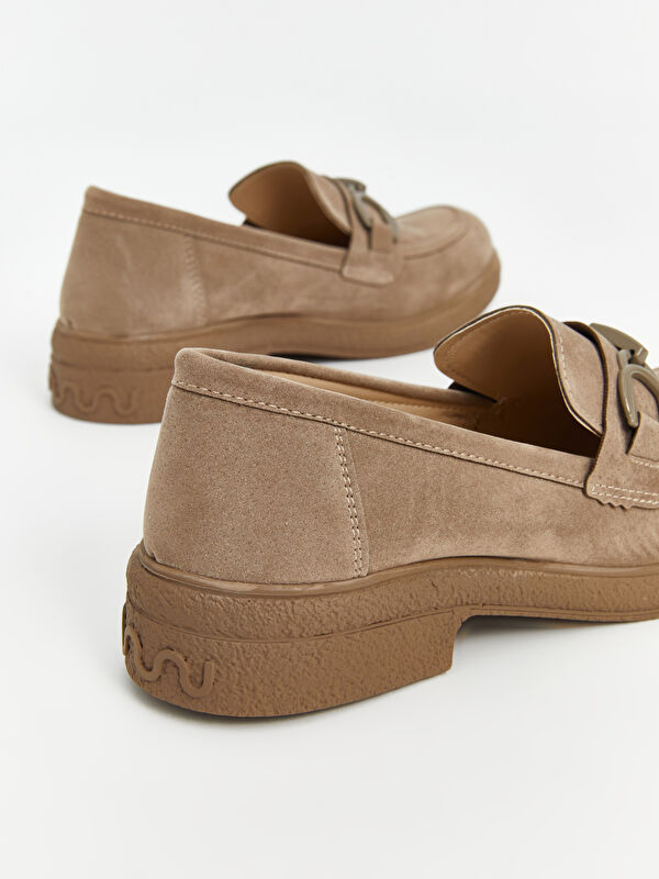 Süet Görünümlü Kadın Loafer Ayakkabı - Görsel 5