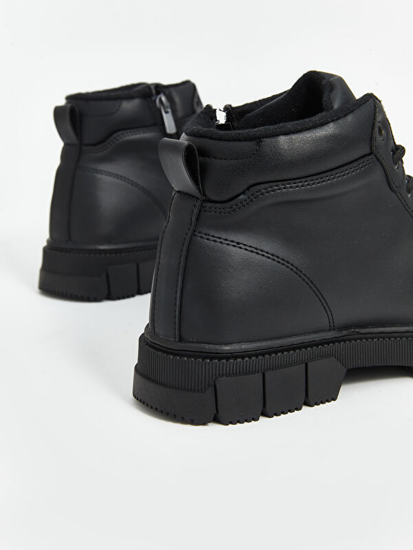 Deri Görünümlü Bağcıklı Erkek Bot - Görsel 6