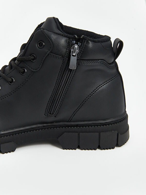 Deri Görünümlü Bağcıklı Erkek Bot - Görsel 7