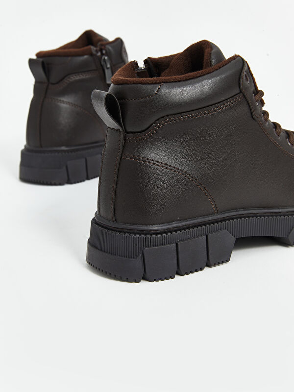 Deri Görünümlü Bağcıklı Erkek Bot - Görsel 6