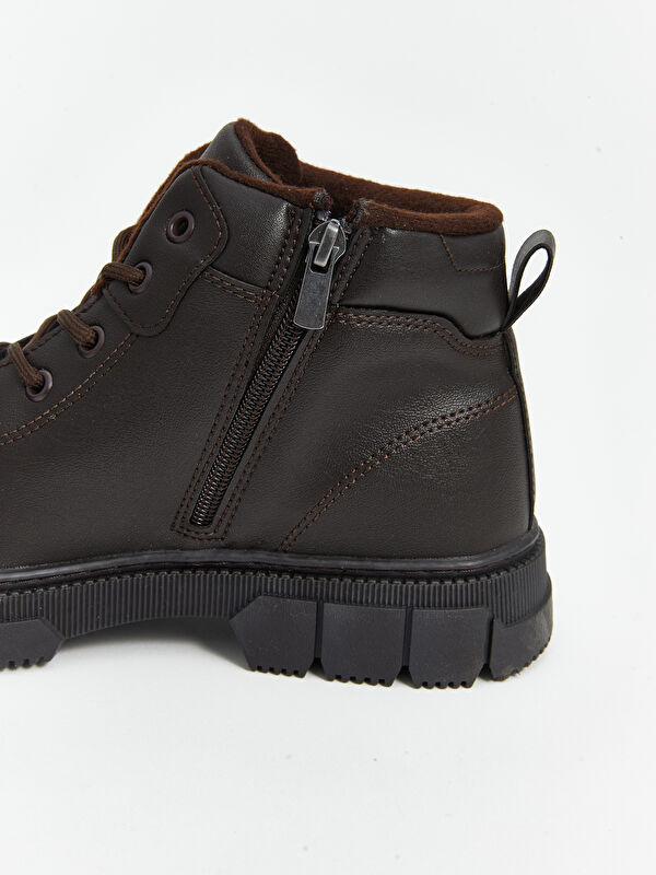 Deri Görünümlü Bağcıklı Erkek Bot - Görsel 7