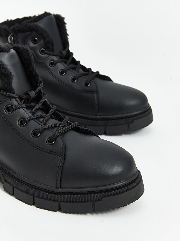 Bağcıklı Deri Görünümlü Erkek Bot - Görsel 4