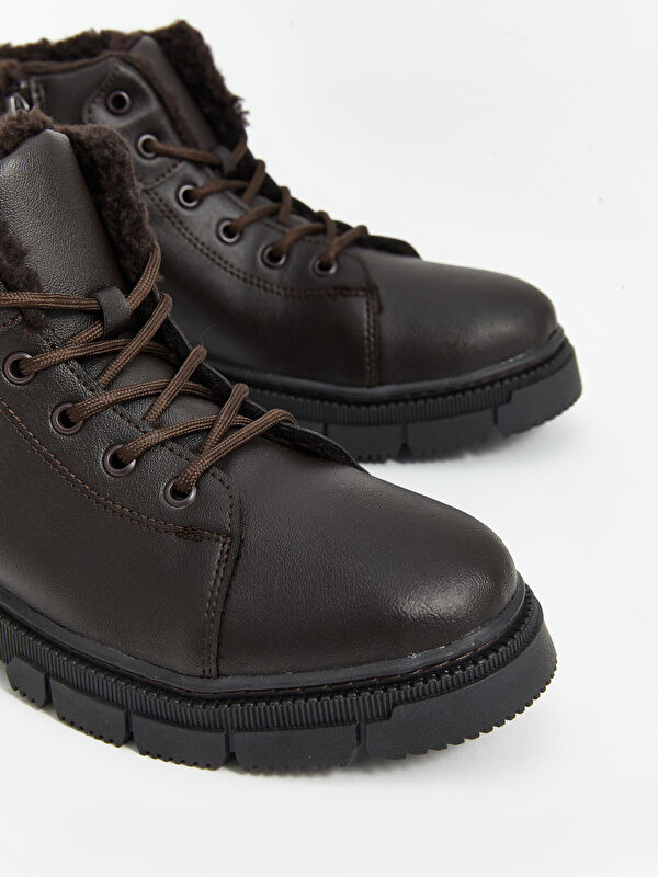 Bağcıklı Deri Görünümlü Erkek Bot - Görsel 4