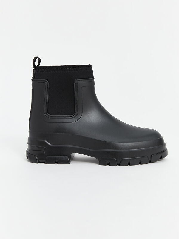 Deri Görünümlü Kadın Yağmur Botu - Görsel 3