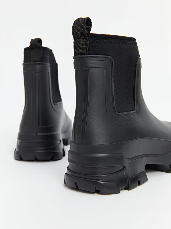 Deri Görünümlü Kadın Yağmur Botu - Görsel 6