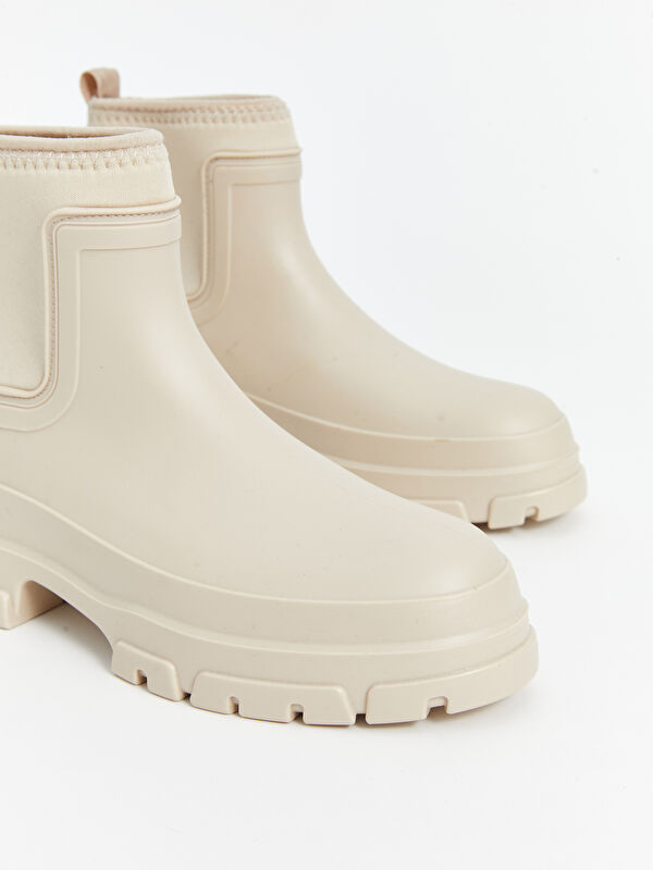 Deri Görünümlü Kadın Yağmur Botu - Görsel 4