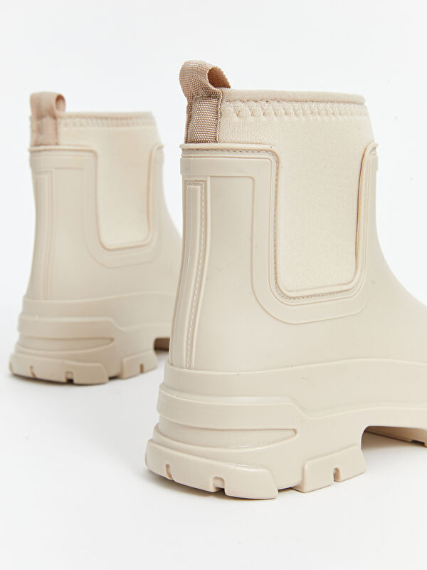 Deri Görünümlü Kadın Yağmur Botu - Görsel 6