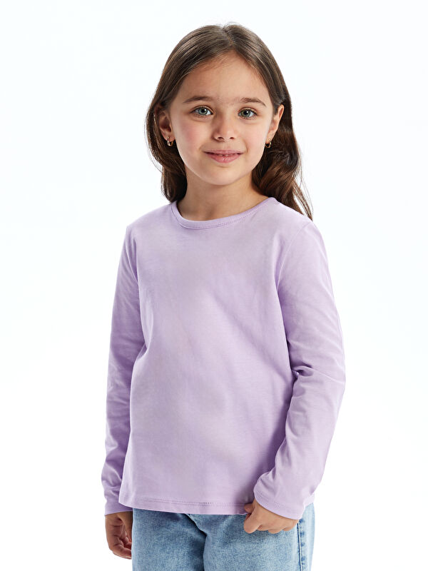 LCW Kids Bisiklet Yaka Basic Kız Çocuk Bluz