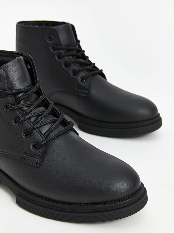 Bağcıklı Deri Görünümlü Erkek Bot - Görsel 4