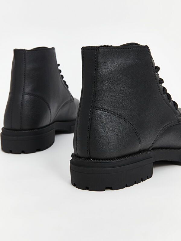 Bağcıklı Deri Görünümlü Erkek Bot - Görsel 6