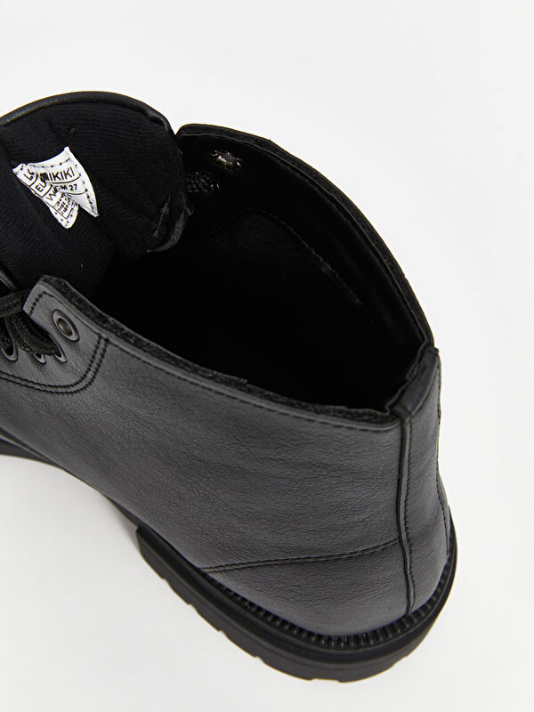 Bağcıklı Deri Görünümlü Erkek Bot - Görsel 7