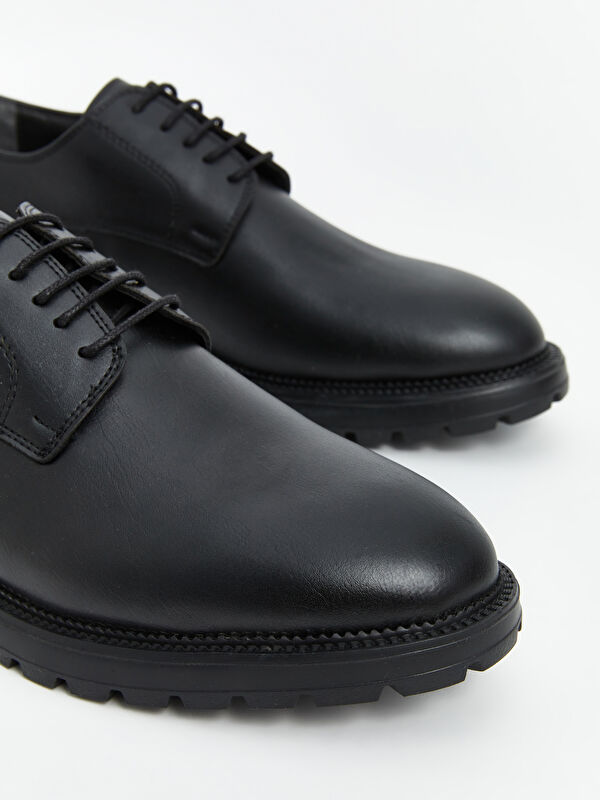 Bağcıklı Deri Görünümlü Erkek Klasik Ayakkabı - Görsel 4