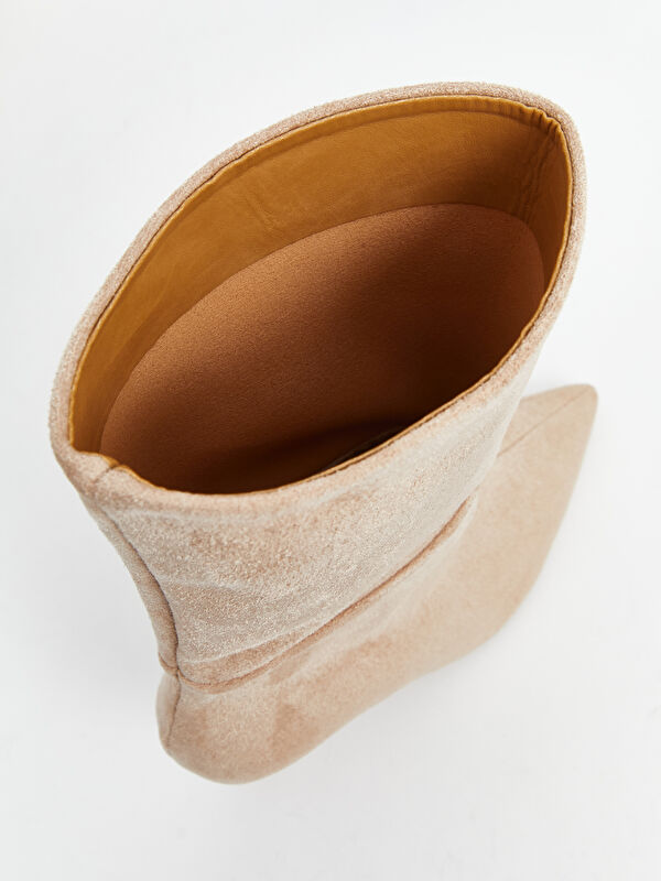 Süet Görünümlü Kadın Topuklu Bot - Görsel 7