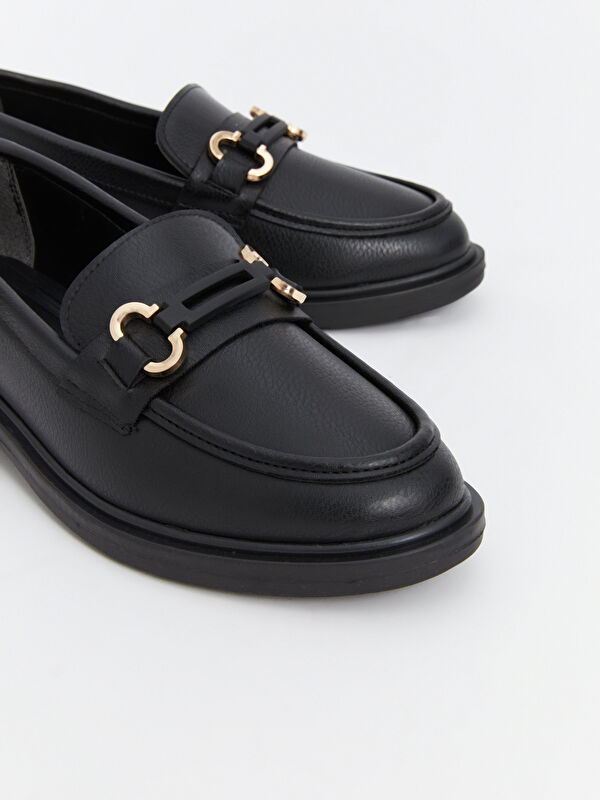 Deri Görünümlü Kadın Klasik Ayakkabı - Görsel 4