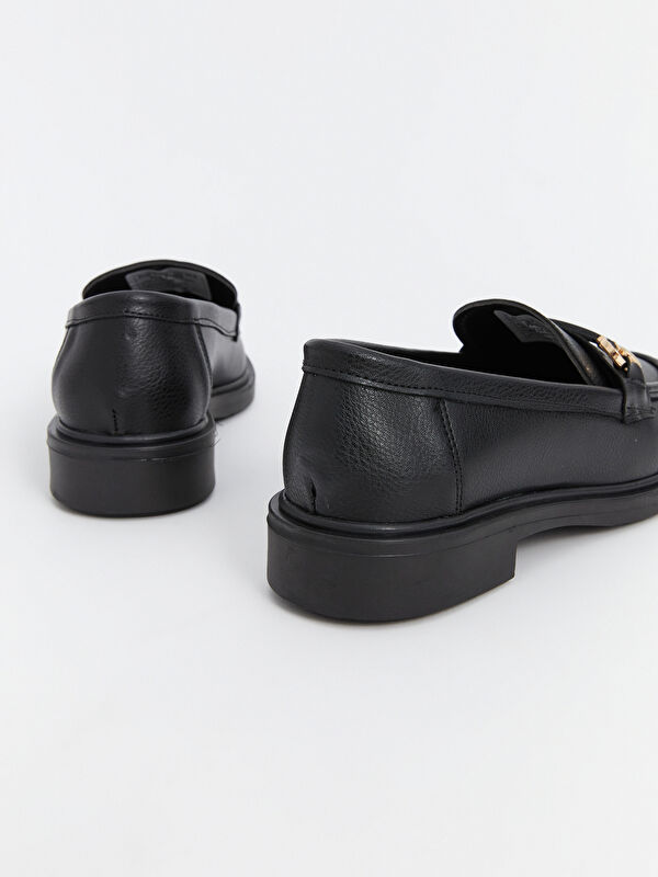 Deri Görünümlü Kadın Klasik Ayakkabı - Görsel 6