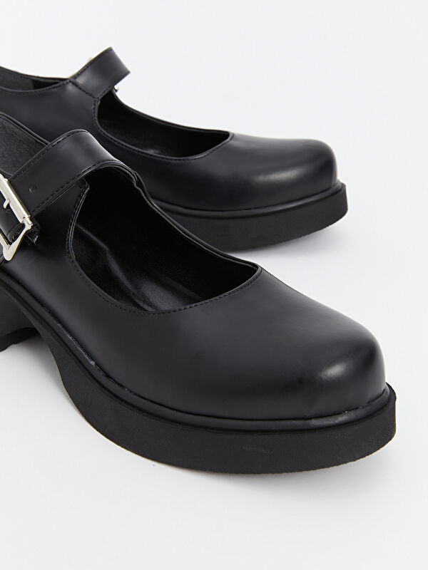 Deri Görünümlü Kadın Klasik Ayakkabı - Görsel 4