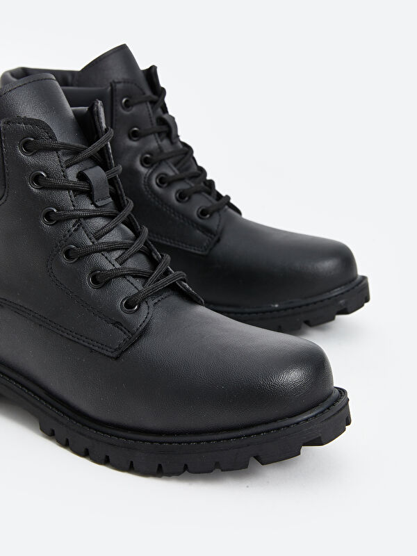 Bağcıklı Deri Görünümlü Erkek Bot - Görsel 4